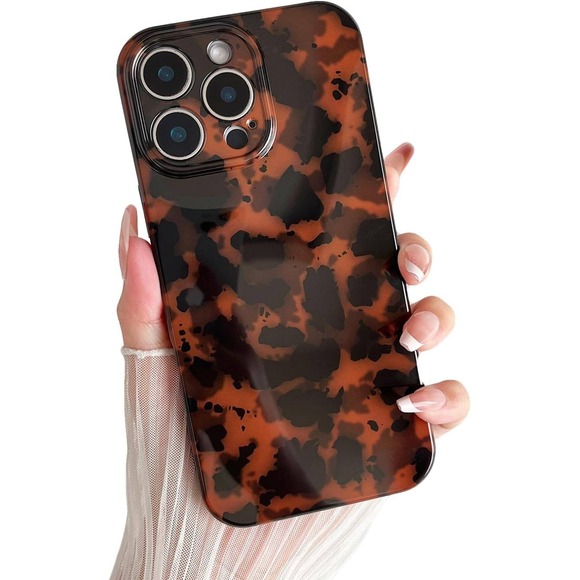 Tortoise Shell iPhone Case Trendy Protective Cover Stylish Phone Accessory - Picture 1 of 6